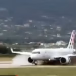 Watch: Croatia airlines plane skids off runway during aborted take-off
