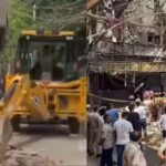 Bulldozer action in Malviya Nagar after Delhi hotel tragedy | Delhi News