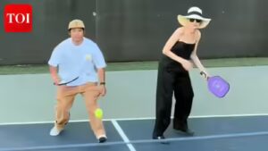 Angelina Jolie and son Pax team up for celebrity Pickleball match; Shiloh plays cheerleader – WATCH |