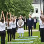 PM Modi witnesses schoolchildren from Slovakia perform Yoga during his visit, shares pictures | India News