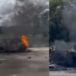 Karnataka man dies in car explosion after ‘attacking’ woman with knife; 2 escape moments before vehicle bursts into flames | Bengaluru News