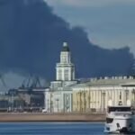 Drone barrage hits St Petersburg again