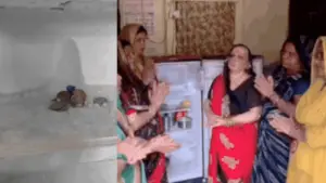 Agra home sees rush of devotees after refrigerator ice takes Shivling-like shape | Agra News