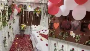 Balloons, roses, ‘I Love You’: First AC cabin turned into ‘honeymoon suite’, TTE suspended after video goes viral | Chhatrapati Sambhajinagar News