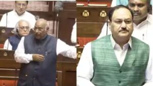 Watch: Stormy scenes in Rajya Sabha as Kharge, Nadda clash over police action against student protesters | India News