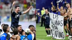 Argentina risk FIFA punishment after Falkland Islands banner during England win celebrations | Football News