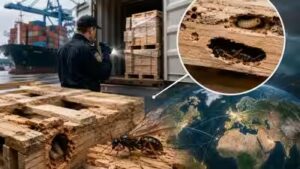 From 1952 to 2020, US inspectors recorded 2,562 woodwasp interceptions; researchers found wooden packaging was the dominant invasion pathway