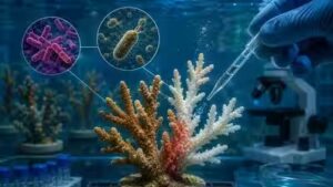 Florida laboratory tests exposed endangered Caribbean corals to predatory bacteria; more than half showed no bleaching beyond the infection site