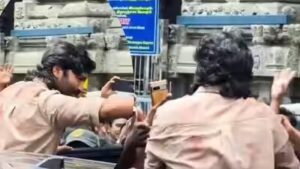 Dhanush mobbed by fans during ‘OM Chapter 1: Udhiram – The Blood Wood’ shoot near Annamalaiyar Temple in Thiruvannamalai – Watch |