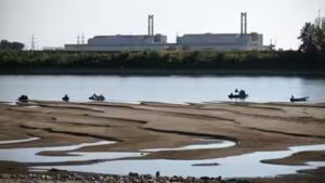 Hungary shut its only nuclear plant for the first time in 44 years after the Danube fell too low to cool its reactors; nearly half its electricity supply is now affected